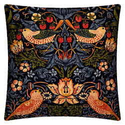 Morris & Co Strawberry Thief Cushion Indigo